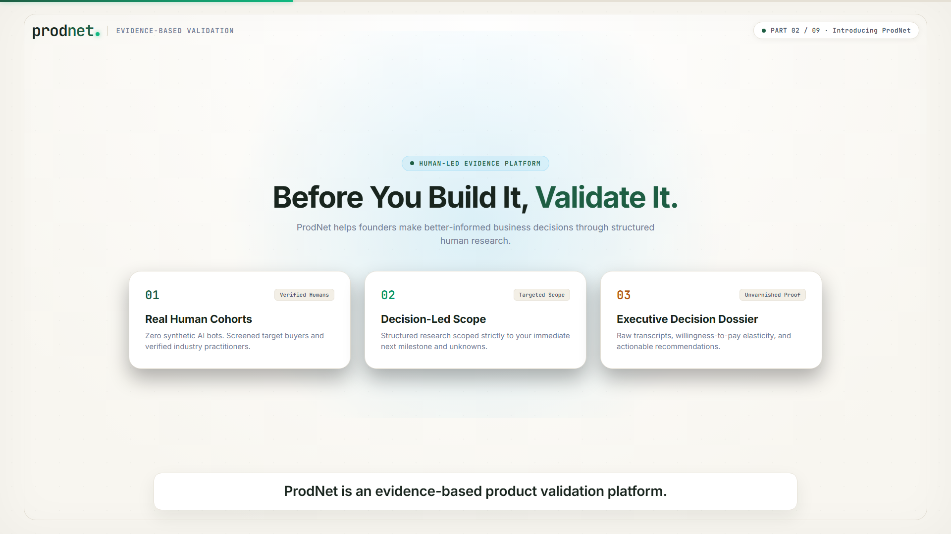 How ProdNet Researches & Validates Ideas